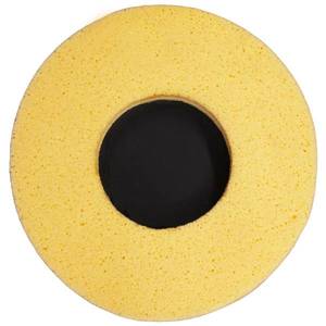 Éponge abrasive ronde avec trou central, outil abrasif jaune pour le finissage des surfaces - Product Image 1
