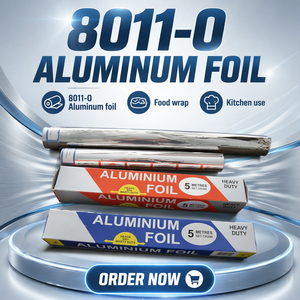 Papier aluminium de qualité supérieure pour aliments, épaisseur 12-50 microns, largeur 120-600 mm, modèle 8011 - Product Image 1