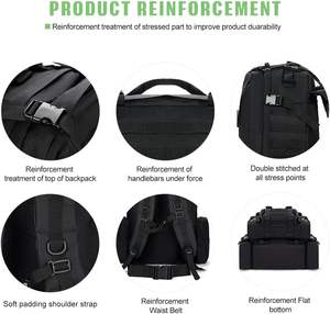 <span class=keywords><strong>Sac</strong></span> <span class=keywords><strong>à</strong></span> <span class=keywords><strong>dos</strong></span> tactique en denim Spoir Large unisexe 40-<span class=keywords><strong>50L</strong></span>, système Molle, <span class=keywords><strong>sac</strong></span> d'assaut noir - Product Image 3