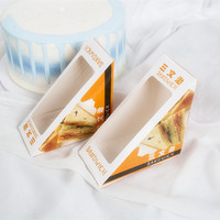 Boîtes à collation triangulaires écologiques pour la restauration à emporter, emballage pour le déjeuner, papier avec fenêtre, boîte à sandwich pour le toast