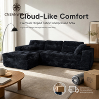 Ensemble de canapés modulaires en tissu en forme de L, modernes, entièrement en mousse compressée, pour appartement, hôtel, salon, hall