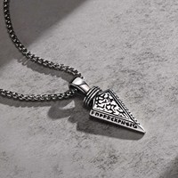 Collier pendentif pour homme en acier inoxydable, style rétro, tête de flèche viking, plaqué or, style hip-hop tendance, géométrique, pour anniversaires