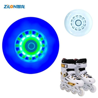 Roues de patins à roulettes LED à double éclairage clignotant 64mm 80mm 100mm 110mm en PU à rebond élevé, vente en gros OEM d'usine