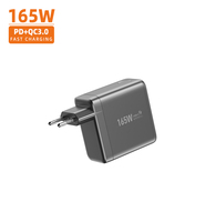 Station de charge USB C GaN 165W multi-ports, chargeur rapide 3 USB-C 1 USB-A PD PPS QC 3.0 avec écran numérique pour iPhone Samsung Ordinateur portable