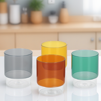 Tasse en verre à café en verre à haute teneur en borosilicate de couleur bicolore de haute qualité en gros