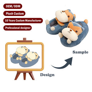 Fornecedor Atacadista de Pantufas de Inverno para Casa, Pantufas Fechadas de Algodão Macio e Quente com Estampa de Animais Fofos e Antiderrapantes - Product Image 6