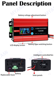 Controlador de Carga Solar MPPT MYAMI, Precio de Fábrica, 1200W Ajustable, 48V/60V/72V, Entrada de CC 12-60V 30A, con Pantalla LCD - Product Image 6