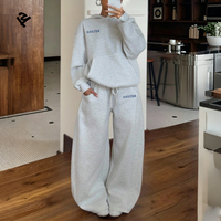 Collection Automne 2026 : Ensemble Survêtement Tendance Femme Personnalisé Oversize Streetwear en Coton Deux Pièces (Sweat à Capuche et Pantalon de Survêtement)