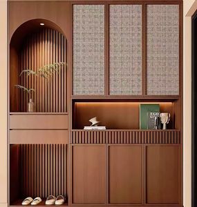 ตู้เก็บของแบบโมเดิร์นพร้อมกระจก สไตล์กลางศตวรรษ ประกอบง่าย ผลิตจากเมลามีน เหมาะสำหรับบ้านพักตากอากาศ - Product Image 3