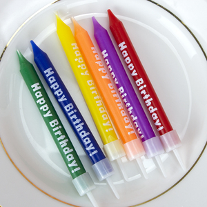 سعر المصنع زينة حفلات طباعة عيد ميلاد سعيد شموع أعياد الميلاد بألوان الماكرون للكيك - Product Image 2