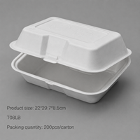 Boîte à lunch jetable en mousse à compartiment unique T08LB, boîte d'emballage pour hamburger, boîte à hamburger biodégradable pour la restauration rapide
