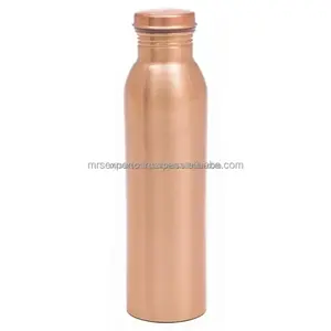 Bouteille d'eau en cuivre de finition polie brillante en métal d'approvisionnement en gros pour l'eau de voyage disponible par M. R. S. EXPORTATIONS - Product Image 2