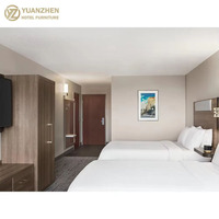Ensemble de chambre d'hôtel 5 étoiles sur mesure, mobilier contemporain en chêne massif écologique et durable : armoire, meuble TV, banc de rangement