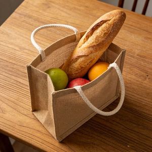 Bolsa de Compras de Yute Impermeable, Disponible en Stock, con Impresión Personalizada, Bolsa de Regalo Tejida, Bolso de Mano de Lino - Product Image 2