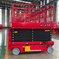Plateforme élévatrice mobile électrique, hauteur de travail 12 m, plateforme élévatrice à ciseaux autopropulsée, hauteur de plateforme 10 m avec plateau extensible