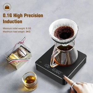 USB <strong>Digital</strong> Coffee Scale Rechargeable LED Screen 0.1g High Accuracy Kitchen Espresso Brewing Measuring Timer Scale - Product Image 2