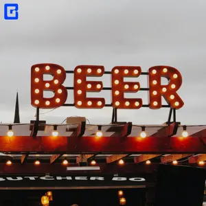 Özel yapılmış bira bar cafe restaurant açık led iş işareti metal kayan yazı harfler