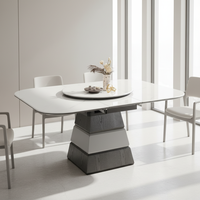 Table à manger moderne en bois, simple, luxueuse, multifonctionnelle, pour la maison, petite, extensible, longue, carrée, pliable, écologique