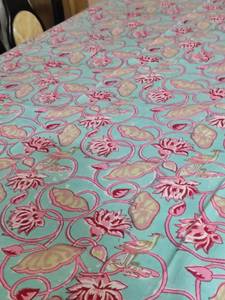 Hand Block Print <b>Round</b> Tablecloh Hand Block Print Sheeting Fabric <b>Table</b> Wear 8 Seater <b>Tablecloth</b> With Border All <b>Round</b> - Product Image 6