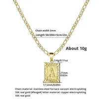 YML & Acier Inoxydable Initiale 18K Vermeil Plaqué Or Lettres Pendentif Collier Fleur Bord Carré Lien Anniversaires Bijoux