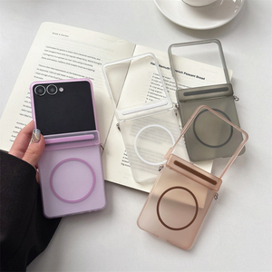 Funda Magnética para Teléfono Samsung Zflip7, Color Macaron Fresco, Funda Protectora Plegable para Zflip6, Color Sólido - Product Image 5