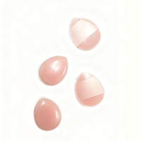 Éponge de maquillage en silicone souple transparente en forme de goutte d'eau, applicateur de doigt lavable pour fond de teint liquide et correcteur
