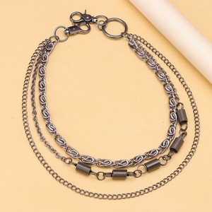 โซ่คล้องกางเกงฮิปฮอปสีดำแบบหลายชั้น สไตล์เฮฟวีเมทัลสำหรับผู้หญิง - Product Image 3