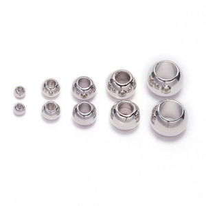 Cuentas redondas acrílicas con orificio grande, plateadas y doradas, para la fabricación de joyería, cuentas espaciadoras DIY de 8mm, 10mm, 12mm, 14mm, 16mm - Product Image 5