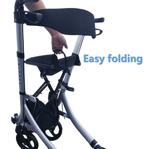 <span class=keywords><strong>Chaise</strong></span> de marche pliable en aluminium pour personnes âgées, handicapées, légère, à quatre roues, fauteuil médical, déambulateur - Product Image 3