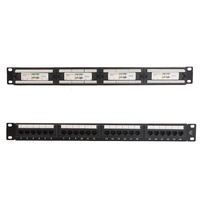 Panel Patch Jaringan RJ45 Cat5e Cat6 Berkualitas Tinggi 24 Port 19 Inci 1U dengan PCB Keystone Jack