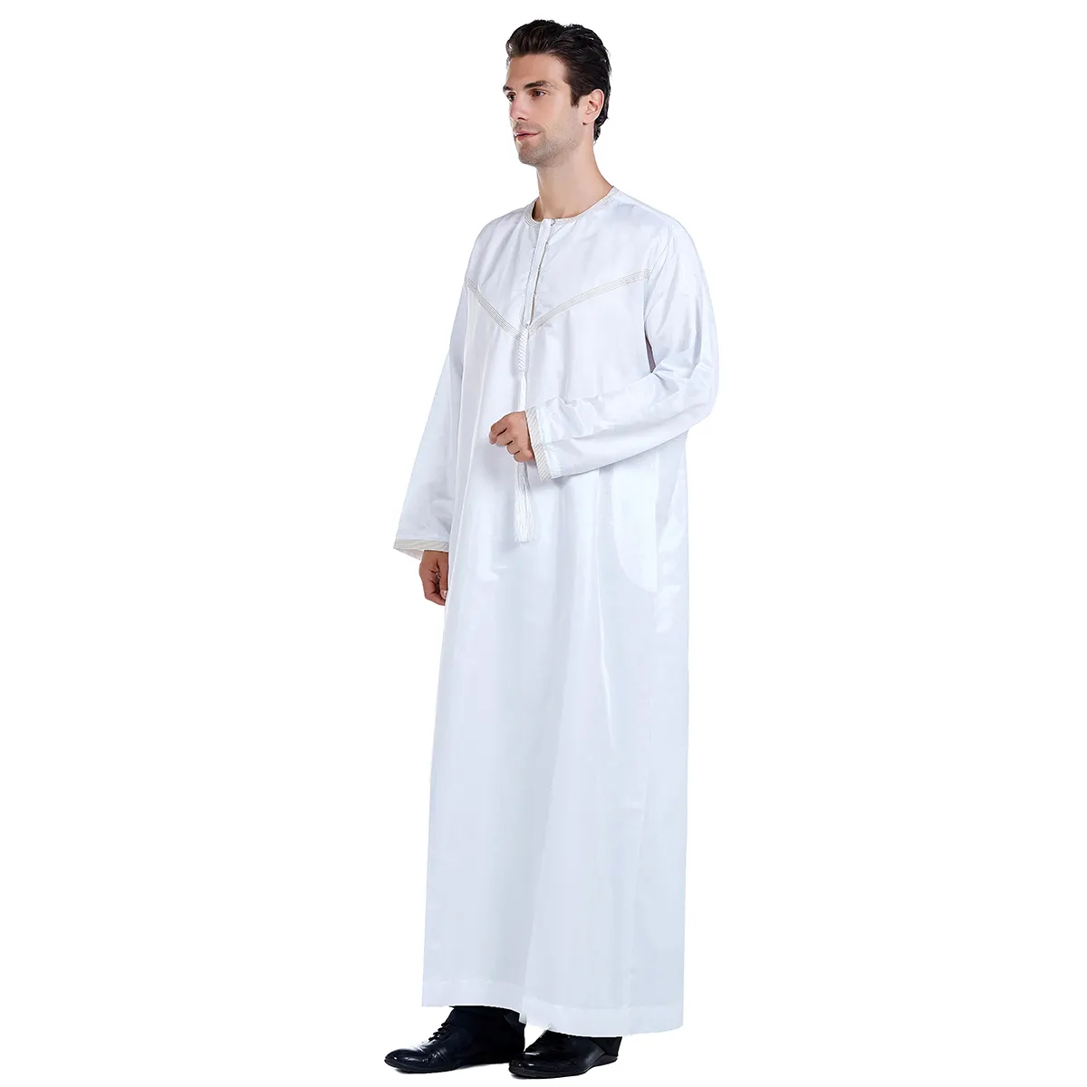 Embroidered Muslim Men Dubai Wholesale Abaya Modern Design Long Prayer Robe Islamic Clothing Men