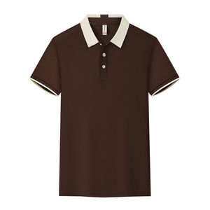 Polo Shirt Solid Color Contrast Trim Short Sleeve Polyester Workwear Daily Wear - Product Image 2