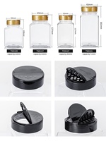 Bouteilles de condiments en plastique PET de qualité alimentaire, forme carrée, 350 ml/500 ml, avec couvercle papillon, vente en gros