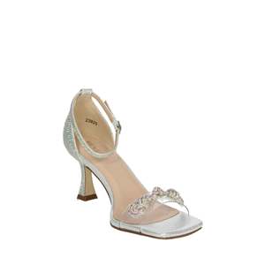 Menbur Sandalias de tacón para mujer 23825 Zapatos de boda con punta cuadrada y correa en el tobillo, color negro, con brillos - Product Image 5