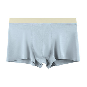 Boxers sans coutures pour hommes, taille mi-haute, couleur unie, en coton, élasthanne et fibre de bambou, tricotés, respirants - Product Image 2