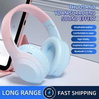 Nouveaux écouteurs sans fil à dégradé de couleurs, pliables, stéréo, basses profondes, Bluetooth 5.3, avec micro, pour enfants, filles, cadeau, pour iPhone, TV, jeux
