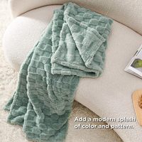 Couverture Polaire Jacquard Teddy pour Adulte, Taille Double, Vente en Gros Usine, 100% Polyester, Anti-Boulochage, Ignifuge