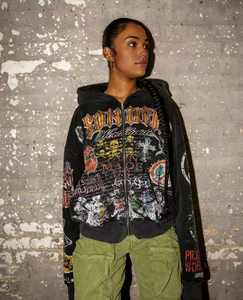 Sweat à capuche surdimensionné en éponge française délavée à l'acide pour hommes Impression DTG du fabricant personnalisée Full Sun Faded Cropped Solid - Product Image 2