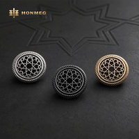 Bouton-pression HONMEO personnalisé en alliage de zinc, motif géométrique islamique, 16 mm, pour Kandura, Abaya, Robe – Vente en gros, OEM