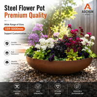 Bac à feu minimaliste en acier corten, pot de fleurs, bol à eau, décoration de jardin intérieur et de patio, résistant à la corrosion