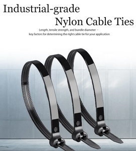 Attache-câble marin avec tête en acier inoxydable, attaches en nylon autobloquantes noires pour cordons - Product Image 5