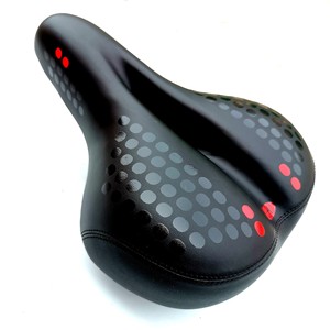 Selle de vélo avec feu arrière, siège en métal confortable pour VTT, unisexe, adultes, noir, rouge, bleu, design moderne - Product Image 2