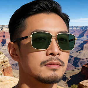 Gafas de sol polarizadas con montura cuadrada Ks-3989 para hombre, protección UV400, montura de plástico y metal, lentes TAC, color negro - Product Image 4