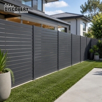 Clôture de jardin moderne en aluminium avec lattes horizontales pour cour et jardin