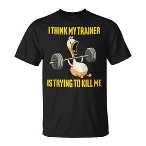 Creo que mi entrenador intenta matarme, camiseta de gimnasio para entrenamiento - Product Image 1