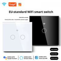 Interrupteur intelligent Tuya de type 86, norme britannique/européenne, avec contrôle par application WiFi, verre trempé, matériau ignifuge en PC, utilisation en intérieur, AC 100-240V
