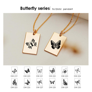 Collar minimalista de oro de 14 quilates para mujer, colgante de mariposa de acero inoxidable <span class=keywords><strong>316</strong></span>, joyería para mujer - Product Image 5