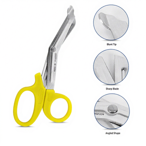 Tijeras manuales de plástico de 14.5 cm para vendajes de trauma, tijeras médicas de emergencia con punta angular para paramédicos y enfermeras - Product Image 1