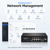 Switch PoE Géré 8 Ports Gigabit 120W IEEE802.3af/at SNMP QoS VLAN LACP 10/100/1000Mbps avec 2 Ports SFP Uplink 56Gbps