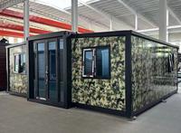 Maison modulaire préfabriquée extensible à double aile de 20 pieds pour installation rapide, idéale pour le camping sur le terrain et l'exploration en zone isolée